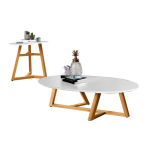 Combo de mesa de centro y mesa auxiliar ideal para diferentes espacios del hogar