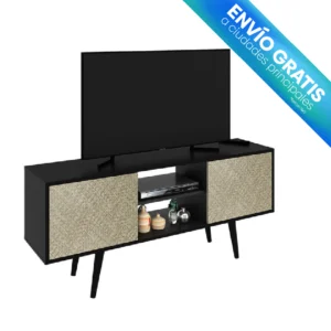 Mesa para TV Ecuador Negro/Rattan con envio gratis