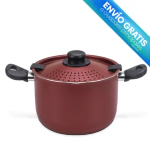 OLLA COLAPASTA FUNCIONAL 22 CM ROJO envio gratuito