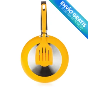 SARTÉN ASPIRACIÓN 20 CM CON ESPÁTULA AMARILLO con envio gratis