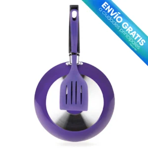SARTÉN ASPIRACIÓN 20 CM CON ESPÁTULA MORADO con envio gratis