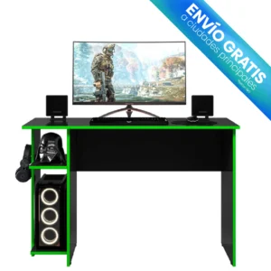 Escritorio gamer Lyon Negro/Verde con envio gratis