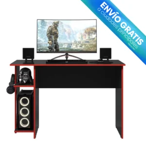Escritorio gamer Montpellier Negro/Rojo con envio gratis