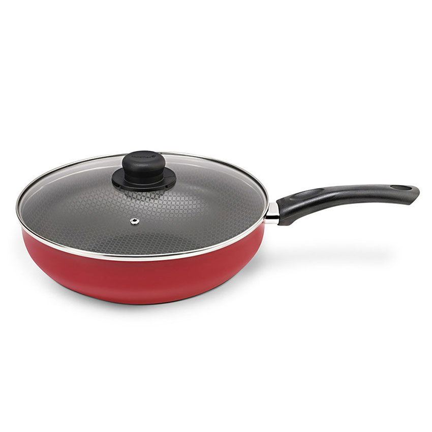  Cookware set de ollas y sartenes antiadherentes de 18 unidades,  Rojo : Hogar y Cocina