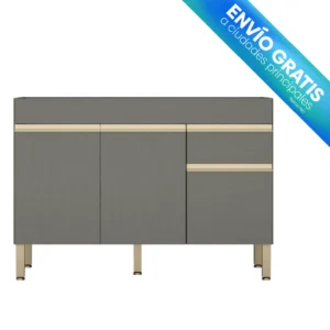 MUEBLE DE COCINA INFERIOR LINE 120cm 3 PUERTAS 1 CAJON GRIS con envio gratis