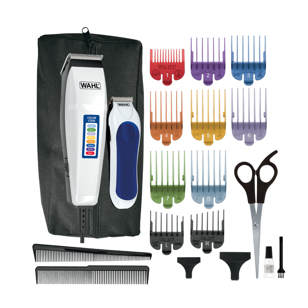 Wahl Página de inicio Kit de cortadora de pelo con cable con palanca cónica  ajustable y 10 protectores codificados por colores para un fácil corte y