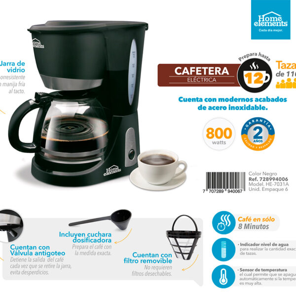 Cafetera electrica 10 tazas Home Elements - 2020 home Colombia