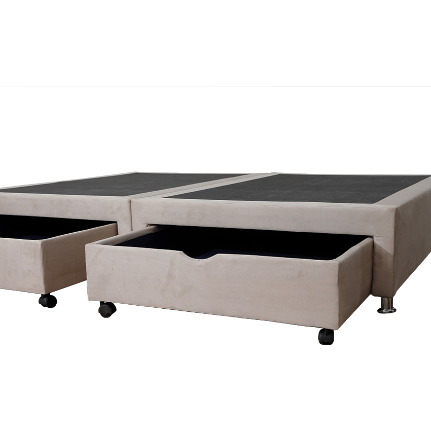 Base cama con cajones dividida doble 140x190 cm beige - 2020 home Colombia