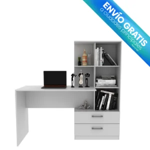biblioteca con escritorio blanca con envio gratis