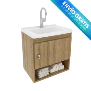mueble de baño con lavamanos color almendra y con envio gratis